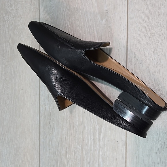 Franco Sarto Anthropologie Women's  Sela Black Leather Mules Pointed Toe Sz 8M - Picture 7 of 11